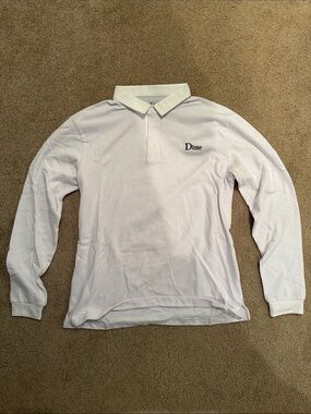 Dime White Long-Sleeve Polo Shirt